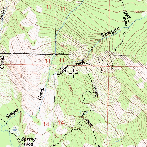 Topographic Map of John Muir Wilderness, CA