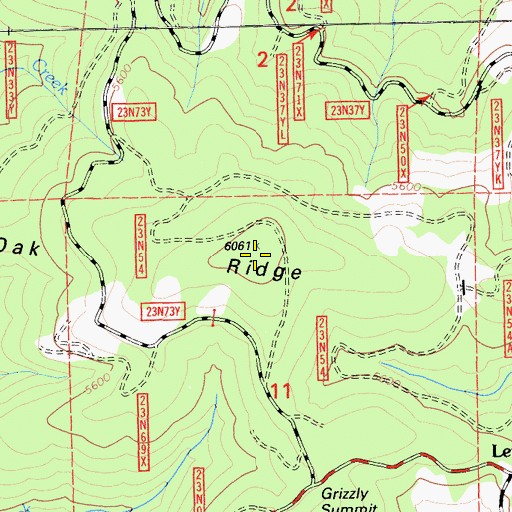 Topographic Map of Oak Ridge, CA