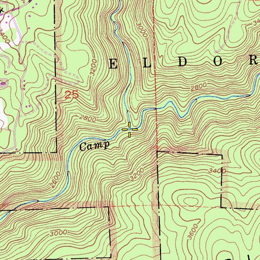 Topographic Map of Sly Park Creek, CA