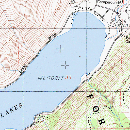 Topographic Map of Tamarack Creek, CA