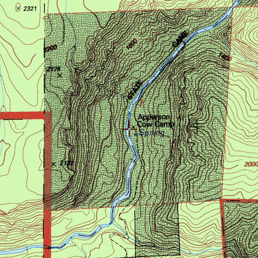 Topographic Map of Apperson Cow Camp, CA