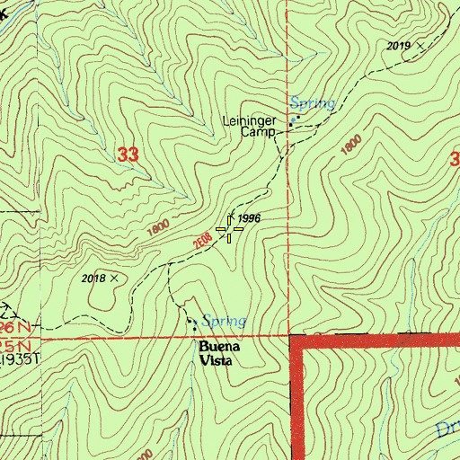 Topographic Map of Buena Vista Trail, CA