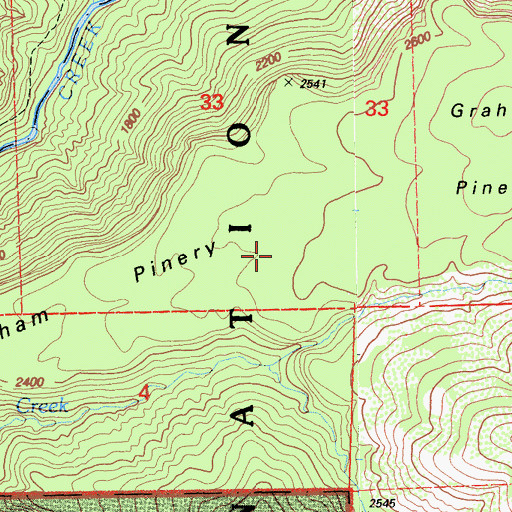 Topographic Map of Graham Pinery, CA