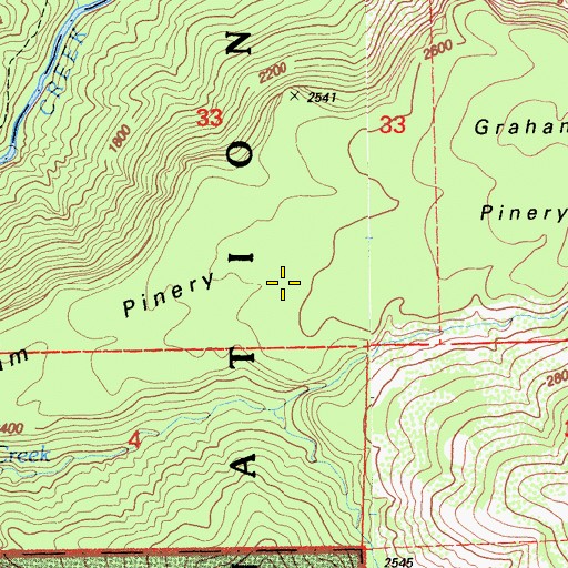 Topographic Map of Graham Pinery, CA