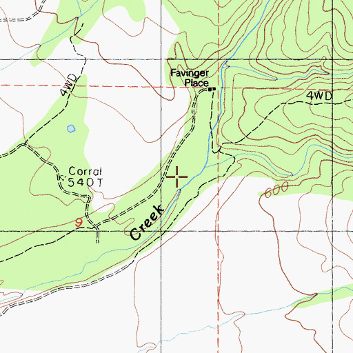 Topographic Map of Little Dry Creek, CA