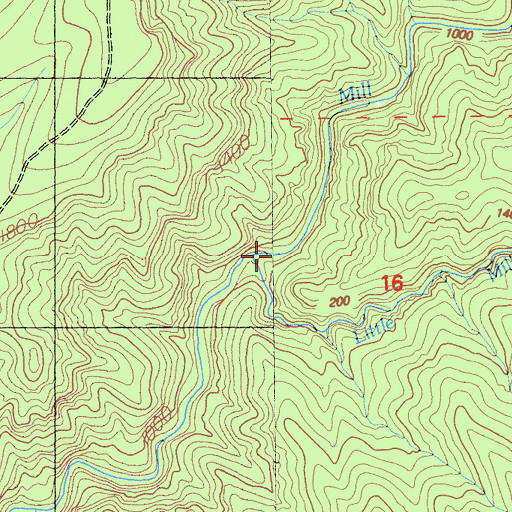 Topographic Map of Little Mill Creek, CA
