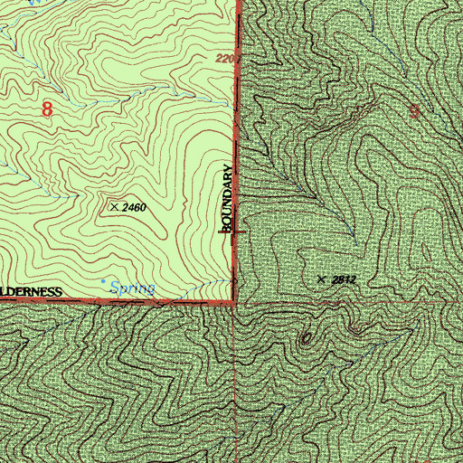 Topographic Map of Steamboat Trail, CA