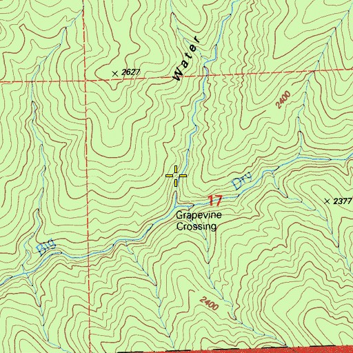 Topographic Map of Water Hollow, CA