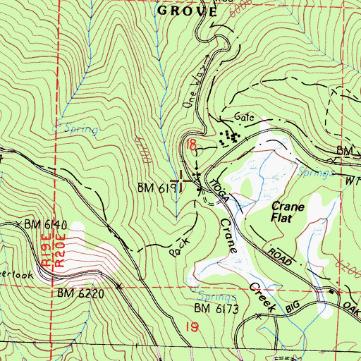 Topographic Map of Crane Flat Ranger Station (historical), CA