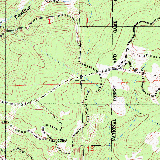 Topographic Map of Panther Portal, CA