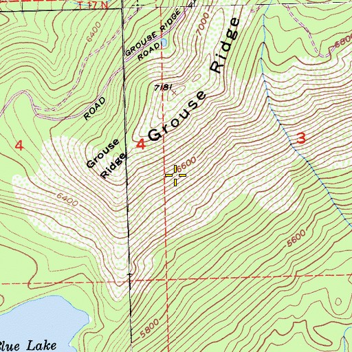 Topographic Map of Blue Lake Trail, CA