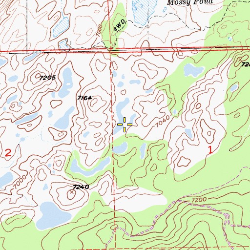 Topographic Map of Mossy Pond East Trail, CA