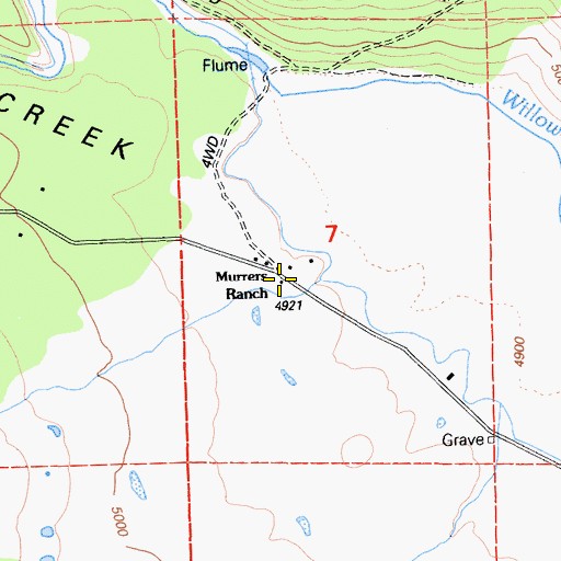 Topographic Map of Murrers Ranch, CA