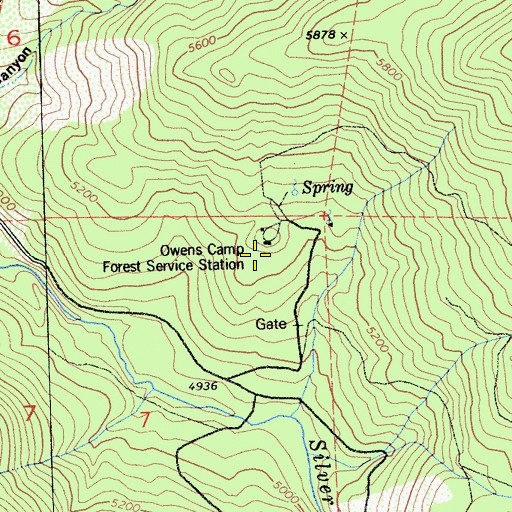 Topographic Map of Owens Camp Forest Service Station, CA