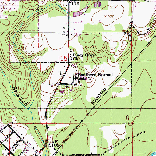 Topographic Map of Southern Normal High School, AL