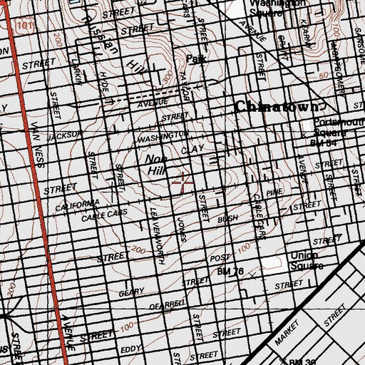 Topographic Map of Huntington Park, CA