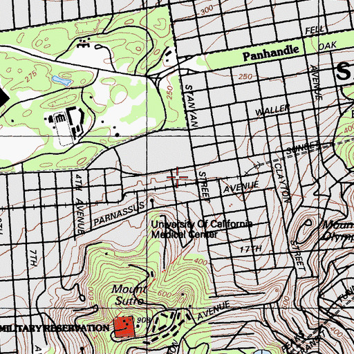 Topographic Map of Park View Commons, CA