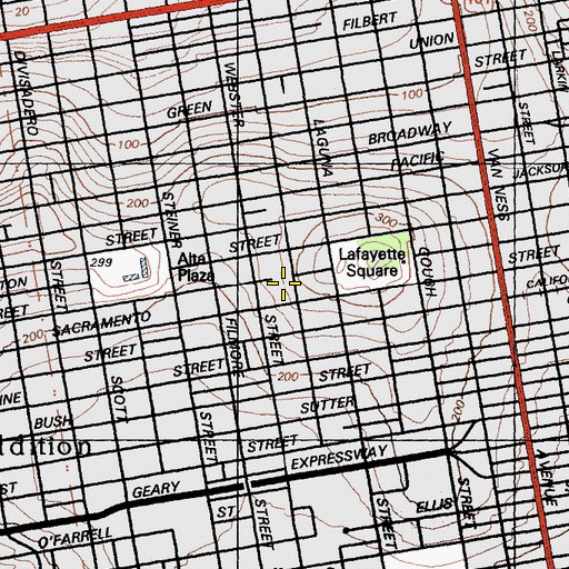 Topographic Map of California Pacific Medical Center Pacific Campus, CA