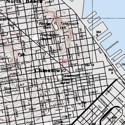 Topographic Map of Sydney Town (historical), CA