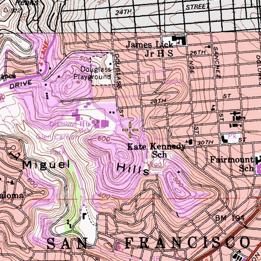 Topographic Map of Vista Del Monte, CA