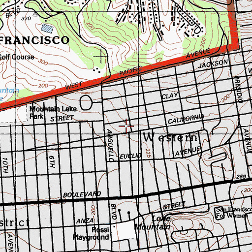 Topographic Map of California Pacific Medical Center California Campus, CA