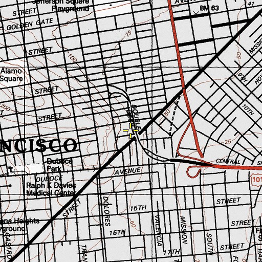 Topographic Map of International Christian School, CA