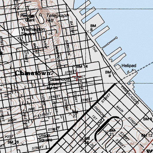 Topographic Map of Maritime Plaza, CA