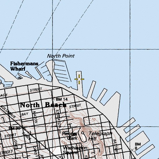 Topographic Map of Pier 35, CA