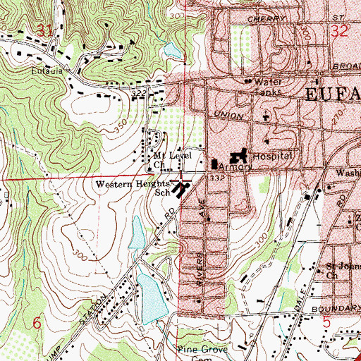 Topographic Map of Western Heights Elementary School, AL