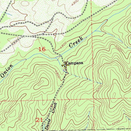 Topographic Map of Campana, CA