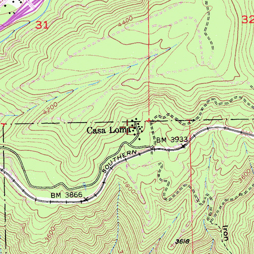 Topographic Map of Casa Loma, CA
