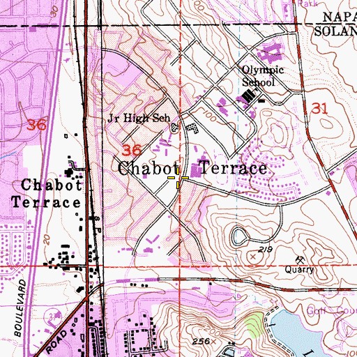 Topographic Map of Chabot Terrace, CA