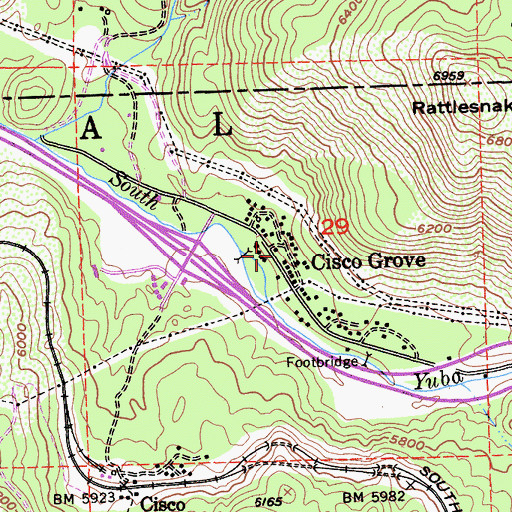 Topographic Map of Cisco Grove, CA