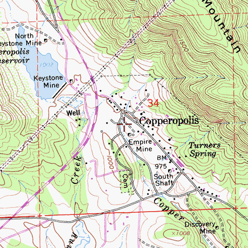 Topographic Map of Copperopolis, CA