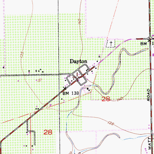 Topographic Map of Dayton, CA