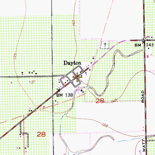 Topographic Map of Dayton, CA