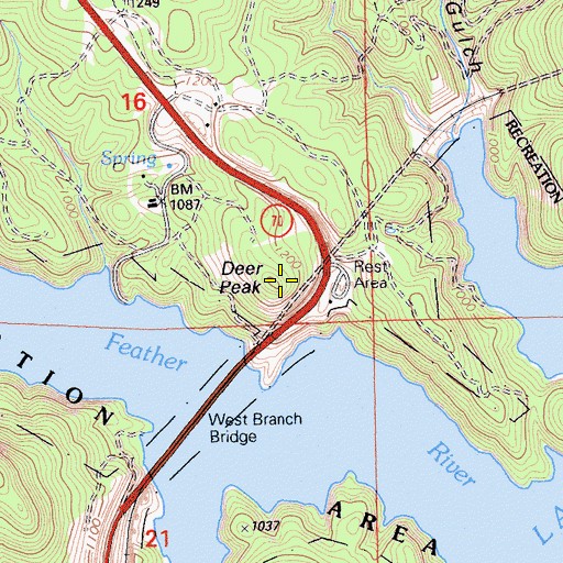 Topographic Map of Deer Peak, CA