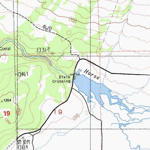 Topographic Map of Dixie Crossing, CA