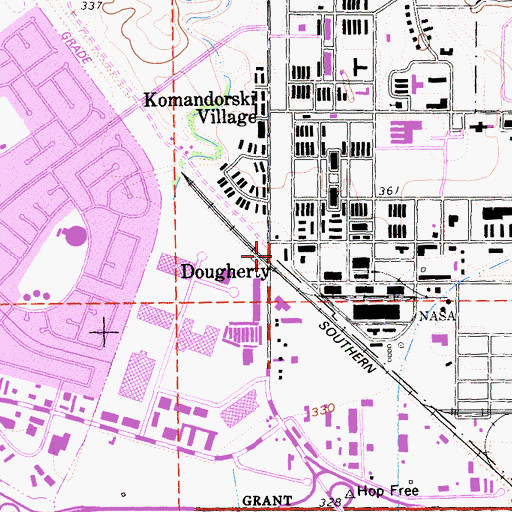Topographic Map of Dougherty, CA