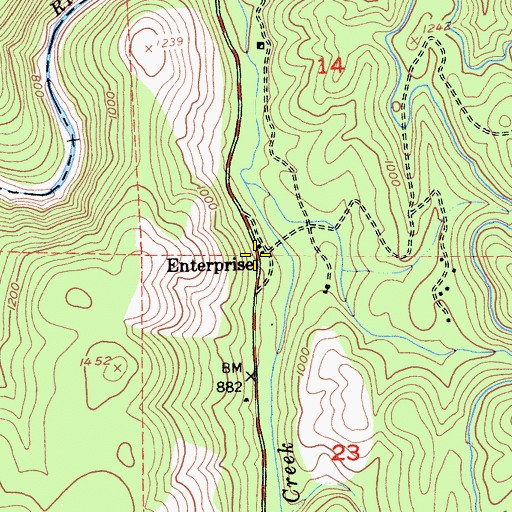 Topographic Map of Enterprise, CA