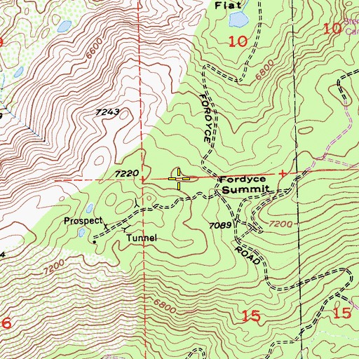 Topographic Map of Fordyce Summit, CA