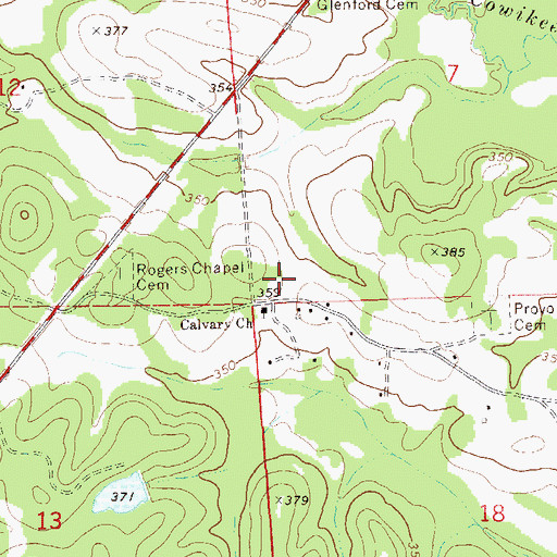 Topographic Map of Guerryton Junior High School (historical), AL