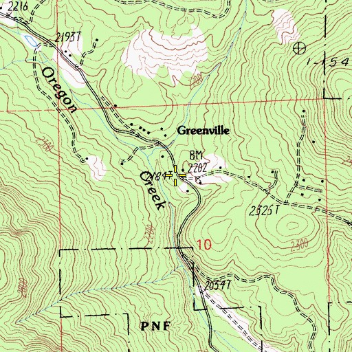 Topographic Map of Greenville, CA