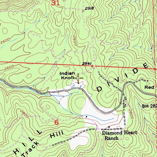Topographic Map of Indian Knoll, CA