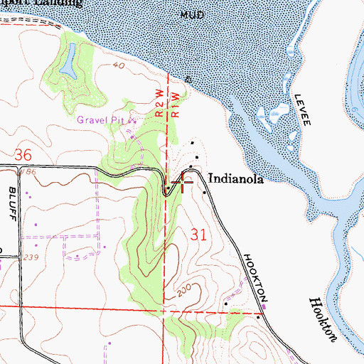 Topographic Map of Indianola, CA