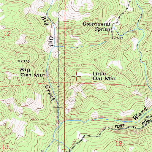 Topographic Map of Little Oat Mountain, CA