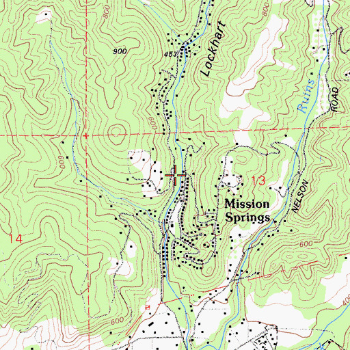 Topographic Map of Mission Springs, CA
