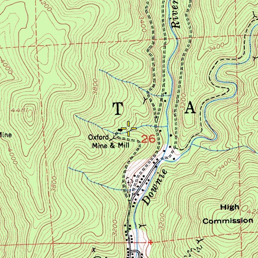 Topographic Map of Oxford Mill, CA
