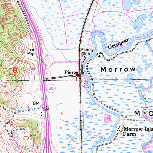 Topographic Map of Pierce, CA