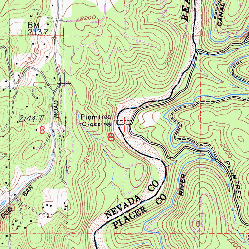 Topographic Map of Plumtree Crossing, CA